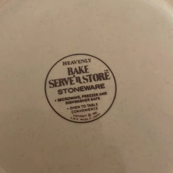 Heavenly baking dishes serve store stoneware vintage kitchen cook ivory flowers - Picture 4 of 5